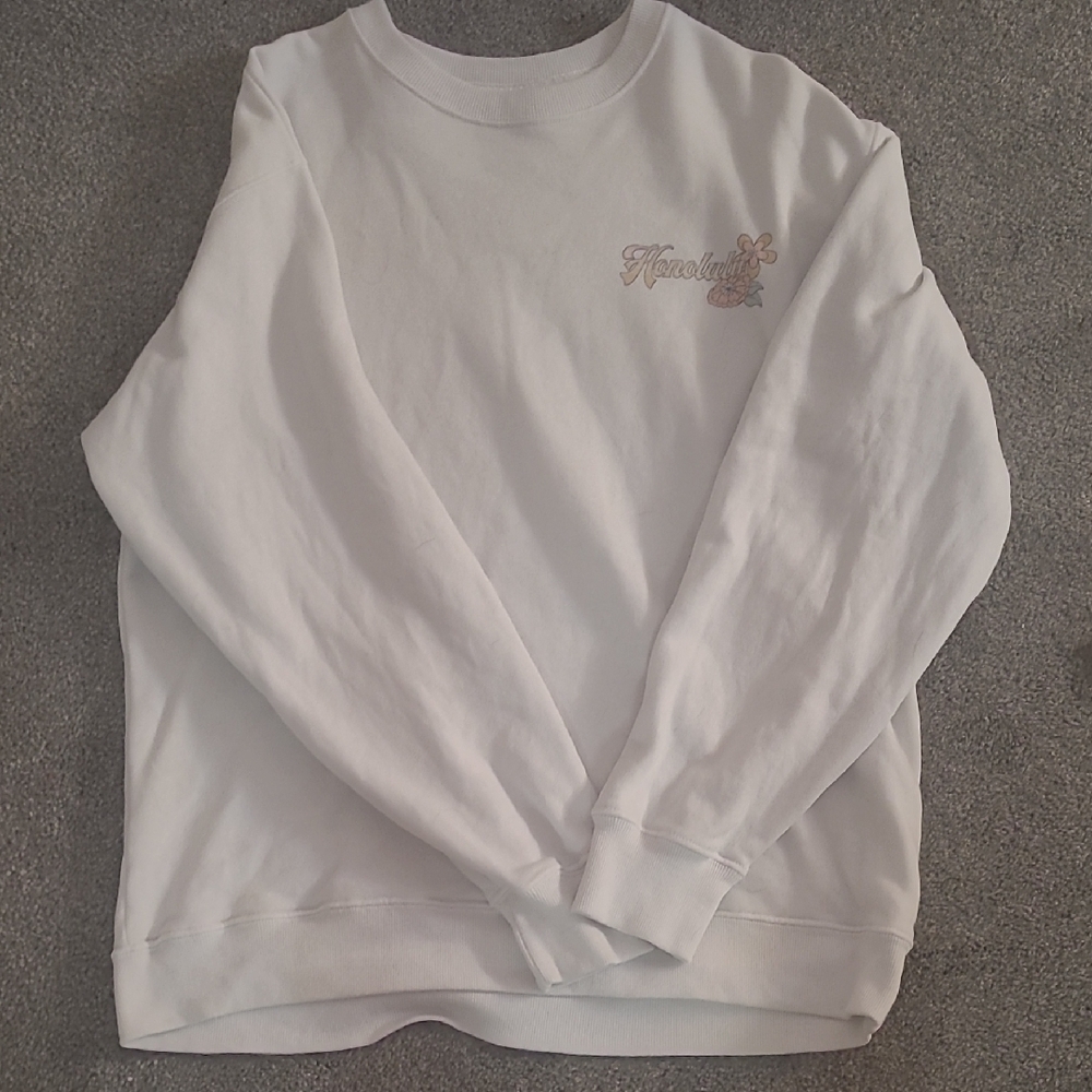 Hollister White Crewneck Sweatshirt